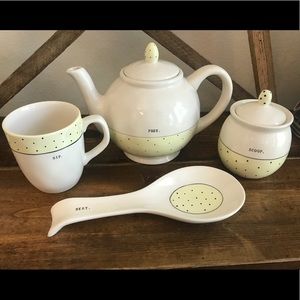 Rae Dunn yellow polka dot bundle